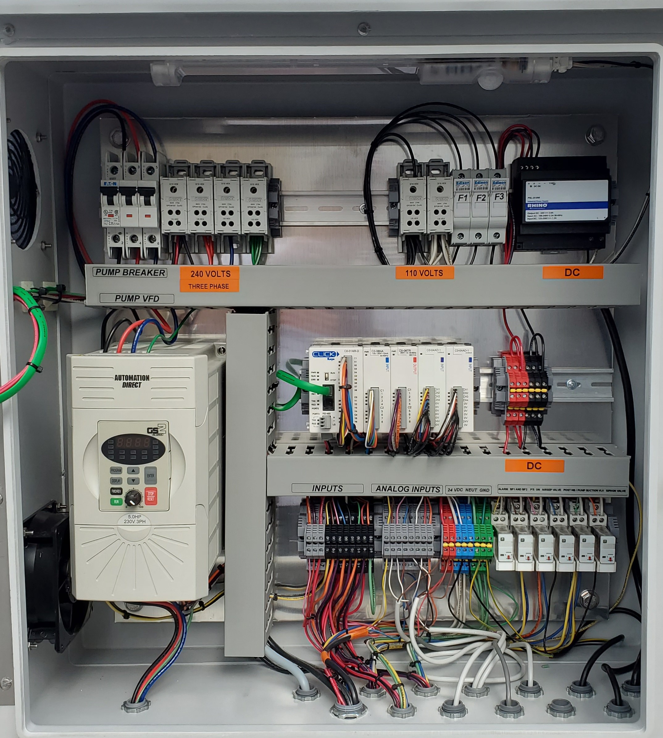 Fully automated variable control using PLC and VFD drive provides efficient use of oxidation